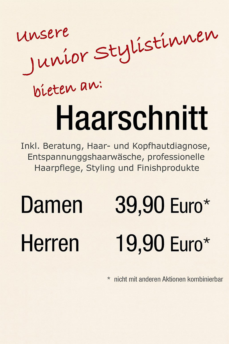 Top Angebot der Junior Hair-Stylistinnen
